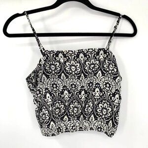 LF Black and White Patterned Crop Top